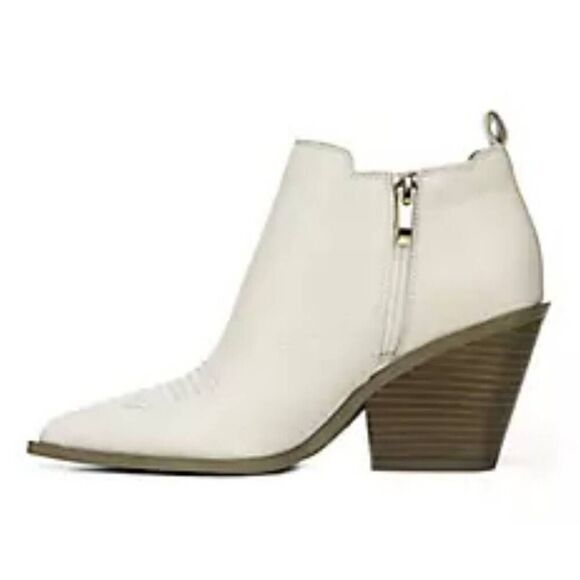 Franco Sarto Western Leather Ankle Booties | Pointed Toe Block Heel | Size 8.5 | - Picture 2 of 10